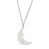 Hollow Moon & Star 304 Stainless Steel Pendant Necklaces NJEW-JN04815-02-1