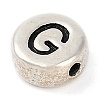 925 Sterling Silver Flat Round with Letter Beads LS-STER-G044-01AS-G-2