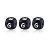 20Pcs Black Cube Letter Silicone Beads 12x12x12mm Square Dice Alphabet Beads with 2mm Hole Spacer Loose Letter Beads for Bracelet Necklace Jewelry Making JX433G-1