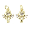 Brass Micro Pave Cubic Zirconia Pendants KK-K297-51G-01-1