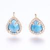 Brass Micro Pave Cubic Zirconia Stud Earring Findings ZIRC-G116-28-A01-1