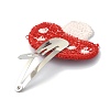 Handmade Cotton Knitting Ornament Iron Snap Hair Clips for Girls PHAR-JH00090-03-4