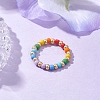 Glass Beaded Stretch Finger Rings for Women RJEW-JR00656-2