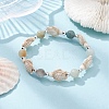 Natural & Synthetic Mixed Gemstone Beaded Stretch Bracelet BJEW-JB09516-01-3