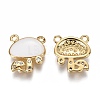 Autumn Theme Brass Micro Pave Clear Cubic Zirconia Charms ZIRC-B002-33G-A-2