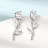 Brass Micro Pave Cubic Zirconia Stud Earrings KK-CBA8324-20P-05-3