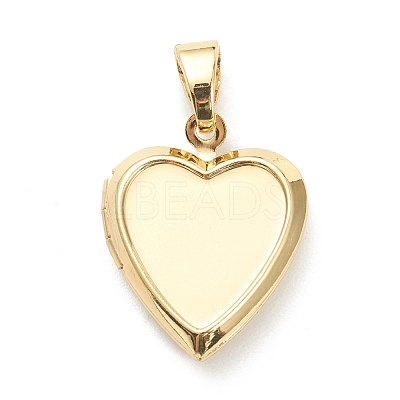 Brass Locket Pendants KK-P199-12G-1