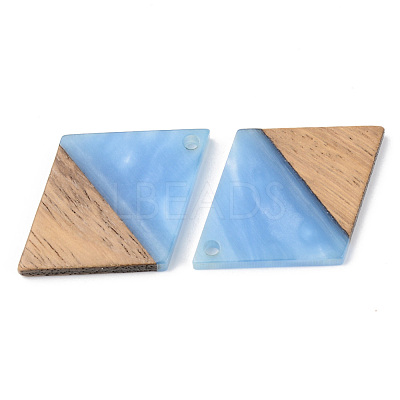 Opaque Resin & Walnut Wood Pendants RESI-S389-012A-C01-1