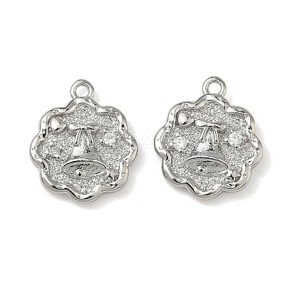 Christmas Brass Micro Pave Clear Cubic Zirconia Pendants KK-A280-03C-P-1