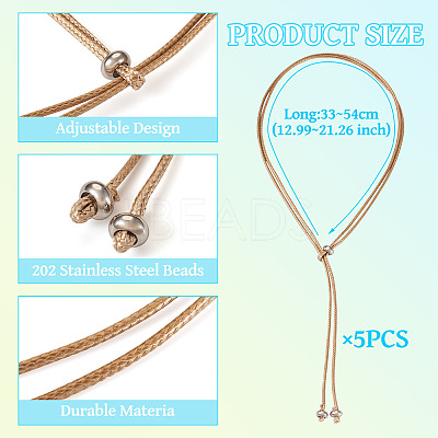 Waxed Polyester Cord Slider Necklace Making NJEW-TAC0018-04-1