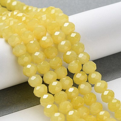 Baking Paint Imitation Jade Glass Bead Strands DGLA-A034-J6MM-A24-1