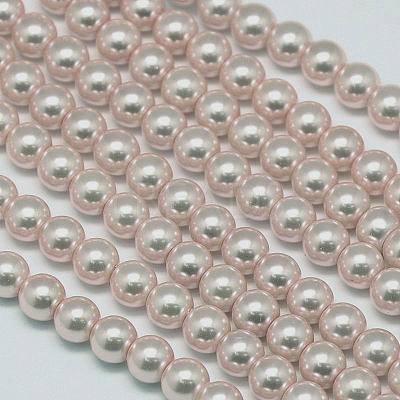 Eco-Friendly  Dyed Glass Pearl Round Beads Strands HY-A002-8mm-RB007-1