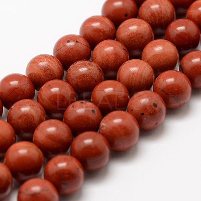 Natural Red Jasper Beads Strands X-G-E375-4mm-03-1