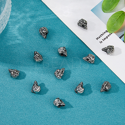12Pcs 304 Stainless Steel European Beads STAS-HS0001-06-1