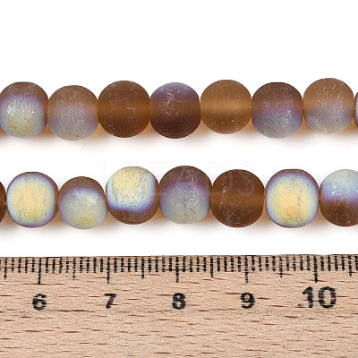 Frosted Transparent Glass Beads Strands GLAA-T032-T8mm-MBB23-1