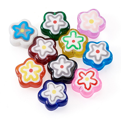 10Pcs 10 Colors Handmade Glass Enamel Beads GLAA-TA0003-96-1