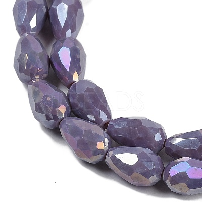 Opaque Solid Color Electroplate Glass Beads Strands LS-EGLA-N013-P4mm-B09-1