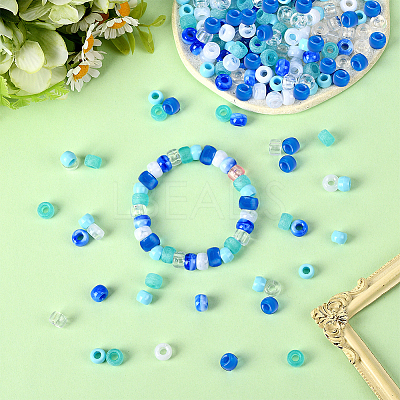 600Pcs 6 Colors Opaque & Tansparent Acrylic European Beads MACR-SC0002-02A-1