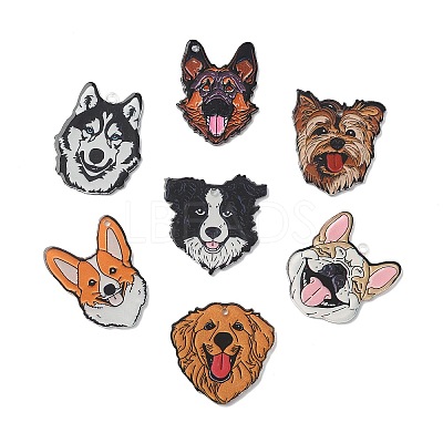 35Pcs 7 Styles Opaque Printed Acrylic Pendants OACR-CJ0002-64-1