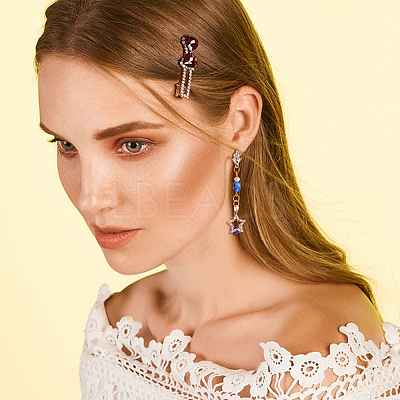 12Pcs 2 Colors Brass Cubic Zirconia Ear Studs MAK-UN0001-71-1