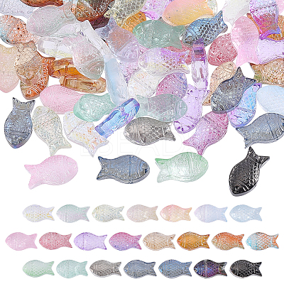 110Pcs 22 Colors Transparent Glass Beads GLAA-ME0001-35-1