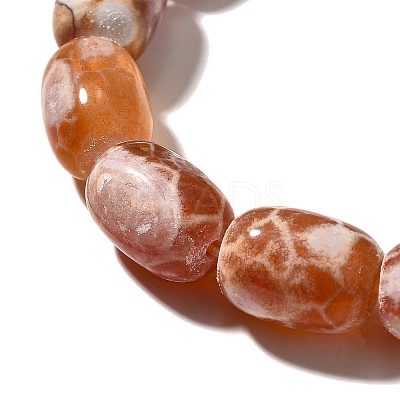 Natural Fire Crackle Agate(Dyed & Heated) Beads Strands G-H091-C03-01-1