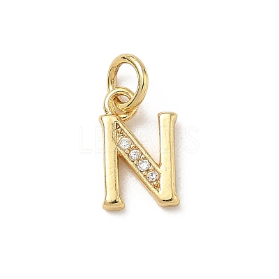 Brass Micro Pave Cubic Zirconia Charms KK-I382-03G-N-1