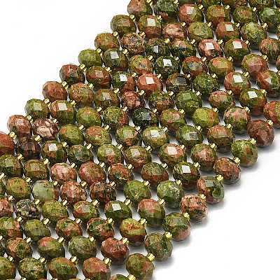 Natural Unakite Beads Strands G-P573-A04-01-1