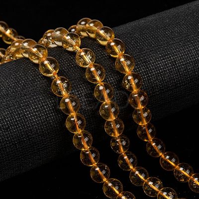 Natural Citrine Beads Strands G-E326-4mm-01-1