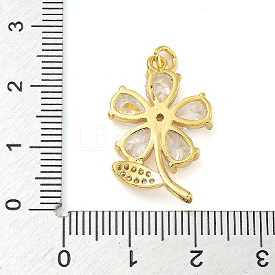 Rack Plating Brass Micro Pave Cubic Zirconia Pendants KK-Z063-24G-1
