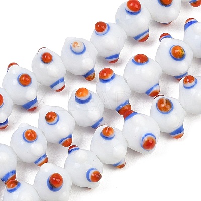 Handmade Bumpy Lampwork Beads Strands LA-CBA05D6-01-03-1