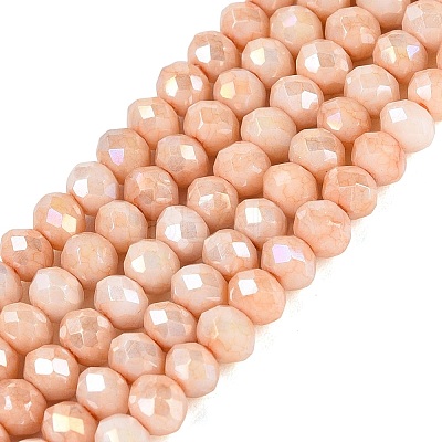 Anti-Tarnish Electroplate Rondelle Glass Beads Strands EGLA-T021-3mm-17-16-1