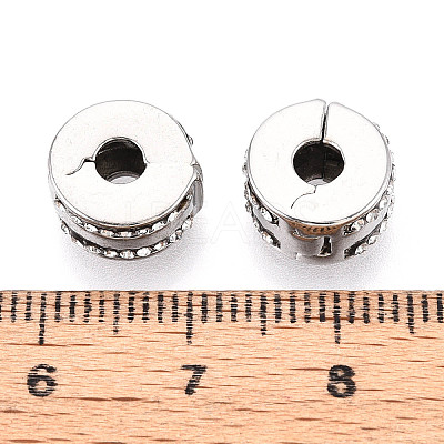 Alloy Rhinestone European Beads FIND-N009-07G-1