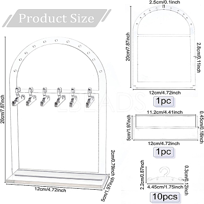 Transparent Acrylic Earring Display Stands ODIS-WH0025-62-1