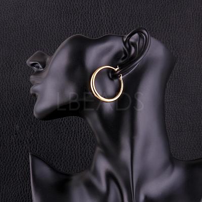 Adorable Design Ring Brass Hoop Earrings EJEW-BB07351-G-1