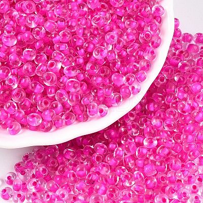 6/0 Inside Colours Transparent Glass Seed Beads SEED-T007-07I-1