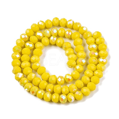Electroplate Opaque Solid Color Glass Beads Strands EGLA-A044-P6mm-L04-1