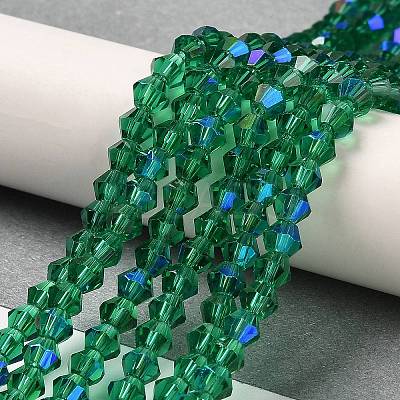 Transparent Electroplate Glass Beads Strands EGLA-A039-T2mm-L10-1