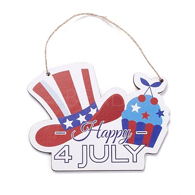 Independence Day Density Board Wooden Wall Ornament Doorplate Pendants HJEW-C004-11-1