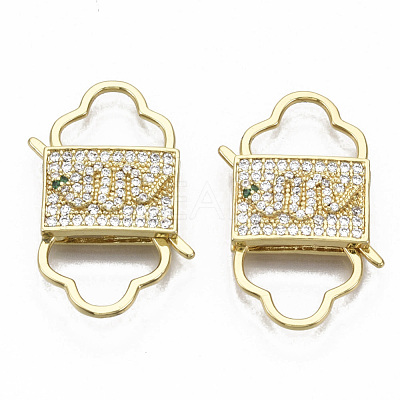 Brass Micro Pave Cubic Zirconia Clasps ZIRC-R110-009-NF-1
