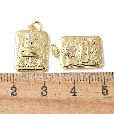 Brass Micro Pave Clear Cubic Zirconia Pendants KK-Q031-28G-1