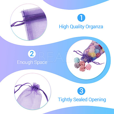 50Pcs Organza Bags Jewellery Storage Pouches Wedding Favour Party Mesh Drawstring Gift OP-TA0001-16A-1