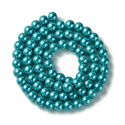 Eco-Friendly Dyed Glass Pearl Round Bead Strands HY-A008-6mm-RB073-1