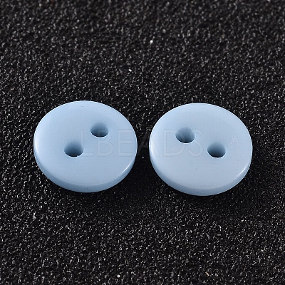 2-Hole Flat Round Resin Sewing Buttons for Costume Design BUTT-E119-24L-17-1