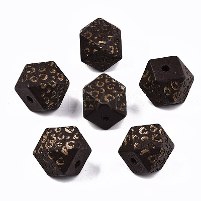 Painted Natural Wood Beads WOOD-T021-51C-M-1