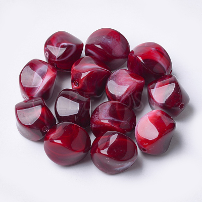 Acrylic Beads X-OACR-T007-08E-1