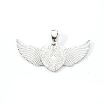 Alloy Pendant Cabochon Settings X-PALLOY-S107-002P-RS-1