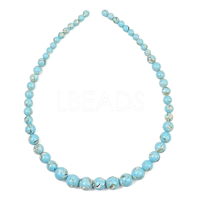 Synthetic Turquoise and Sea Shell Assembled Graduated Beads Strands GG-CBA2AE1-A07-D-1