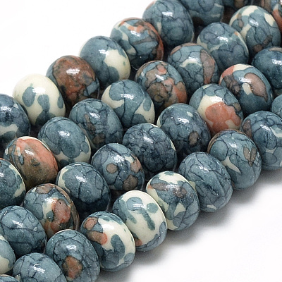 Synthetic Ocean White Jade Beads Strands G-S257-5x10mm-13-1