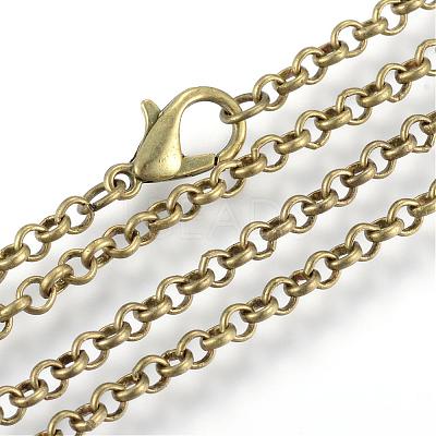 Iron Rolo Chains Necklace Making MAK-R015-45cm-AB-1